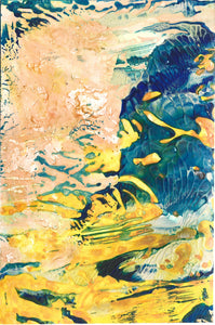 PEACH PARFAIT 4x6in abstract art framed