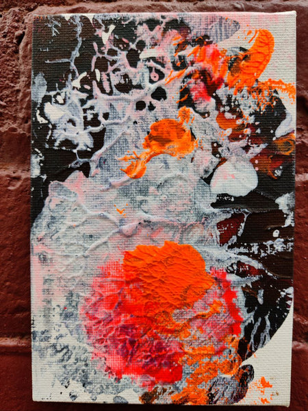 ORGANIC STUDY 1 abstract painting 4x6in mini canvas board