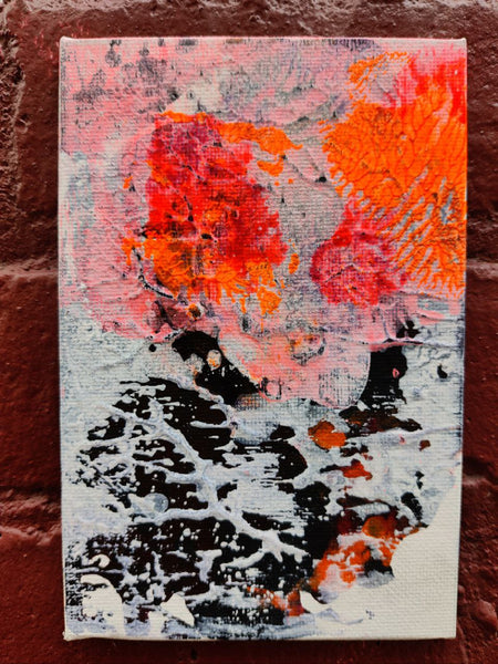ORGANIC STUDY 2 abstract painting 4x6in canvas board