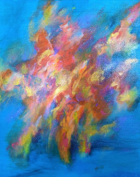 STORMSCAPES: SUNSTORM JEWELFIRE - abstract expressionist artwork 16 x 20 inches